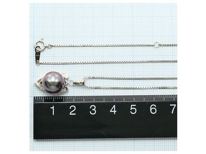 Autre Marque Collana con perla nera e diamanti in Pt900 Pt850 Nero - vista 5