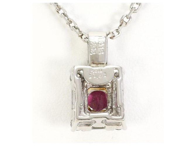Autre Marque Collana in platino Pt900, granato rodolite e diamante Porpora - vista 3