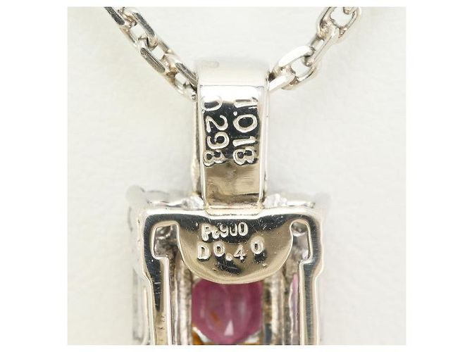 Autre Marque Collana in platino Pt900, granato rodolite e diamante Porpora - vista 4