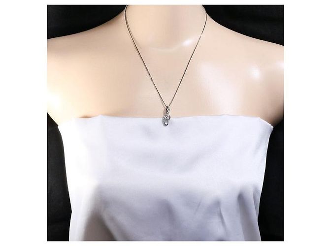 Autre Marque Platin-Diamant-Halskette PT900 PT850 Silber - Ansicht 6