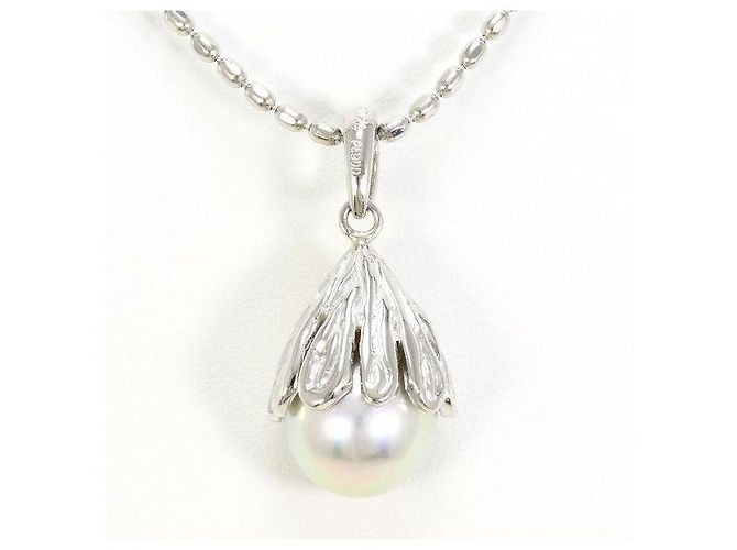 Autre Marque Collana in platino PT900 PT850 perla Akoya e diamante Argento - vista 3