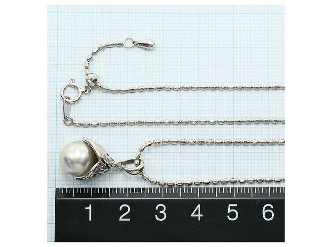 Autre Marque Collana in platino PT900 PT850 perla Akoya e diamante Argento - vista 5