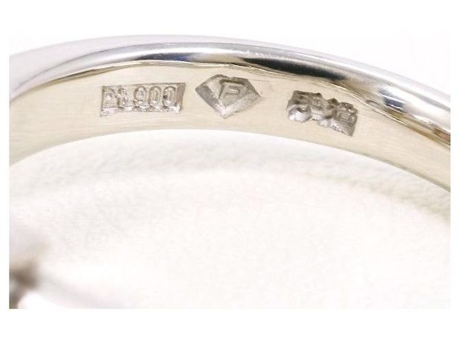 Autre Marque Pt900 Platinring mit Südseeperle und Diamant Weiß - Ansicht 6