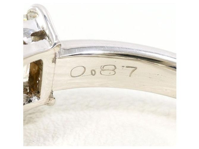 Autre Marque Pt900 Platinring mit Südseeperle und Diamant Weiß - Ansicht 7