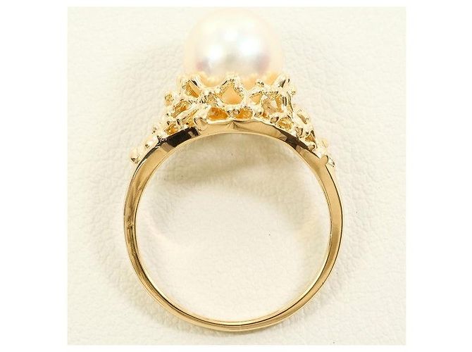 Autre Marque K14 Gelbgold-Perlenring Golden - Ansicht 2