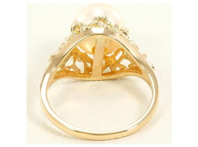 Autre Marque K14 Gelbgold-Perlenring Golden - Ansicht 3