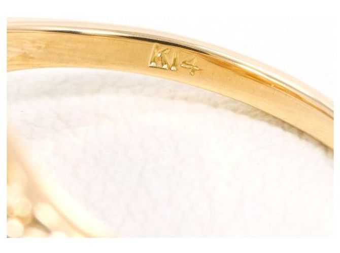 Autre Marque K14 Gelbgold-Perlenring Golden - Ansicht 4