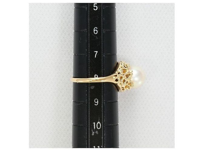 Autre Marque K14 Gelbgold-Perlenring Golden - Ansicht 6