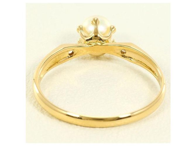 Autre Marque Perlen-Diamant-Ring Au750 Golden - Ansicht 3
