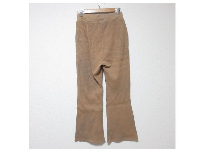 Autre Marque Pantalone Flare in Waffle Termico Americana Marrone - vista 2