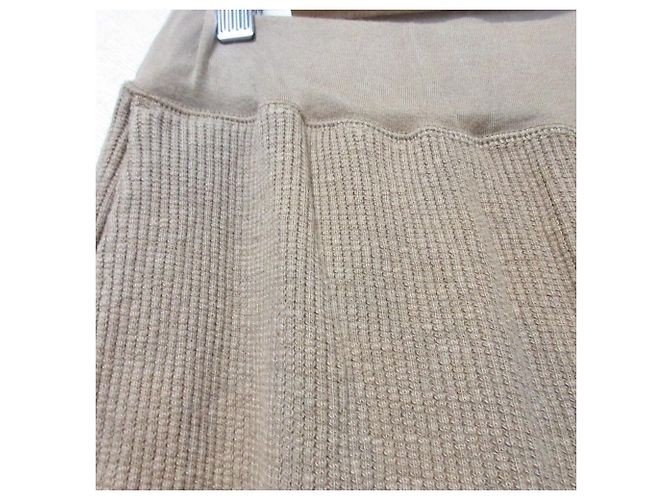 Autre Marque Pantalone Flare in Waffle Termico Americana Marrone - vista 3