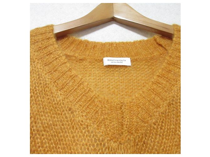 Autre Marque Mohair-Strickpullover mit V-Ausschnitt BEAUTY&YOUTH Orange - Ansicht 3