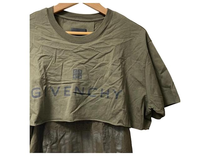 T-shirt con grafiche sovrapposte Givenchy Nero Verde Cachi - vista 2