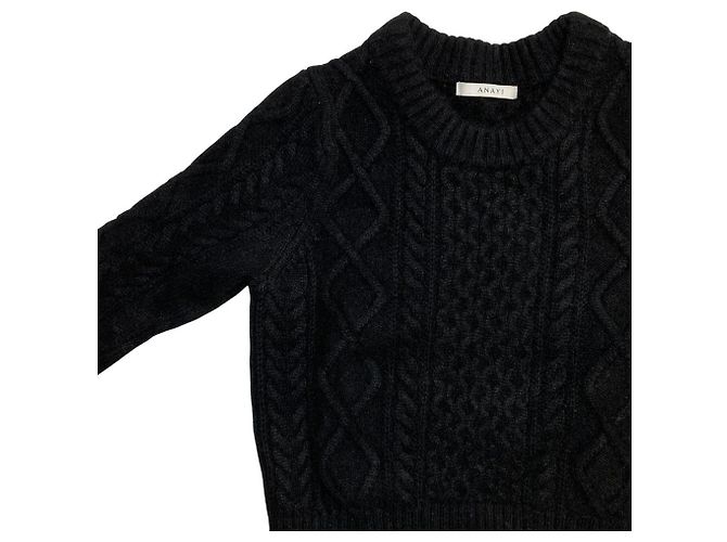 Autre Marque ANAYI Angora Strickpullover Schwarz - Ansicht 3
