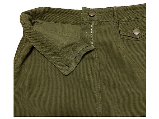Chloé Chloe Cord-Rock Grün Khaki - Ansicht 3