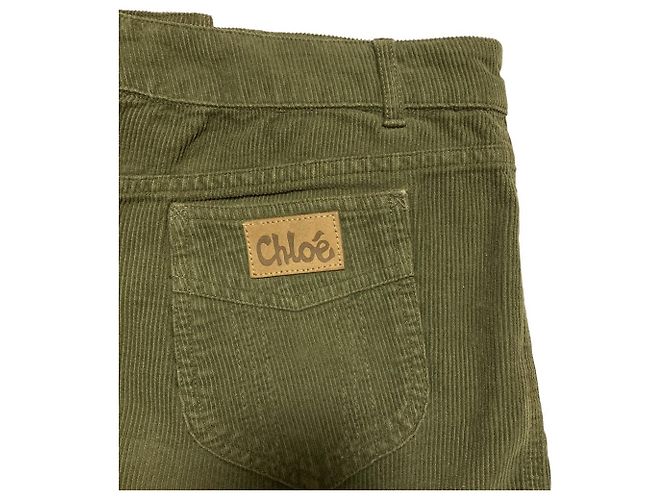 Chloé Chloe Cord-Rock Grün Khaki - Ansicht 5