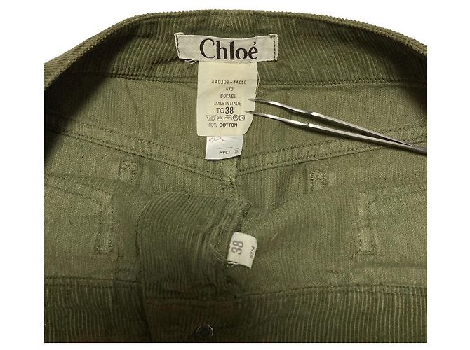 Chloé Chloe Cord-Rock Grün Khaki - Ansicht 6