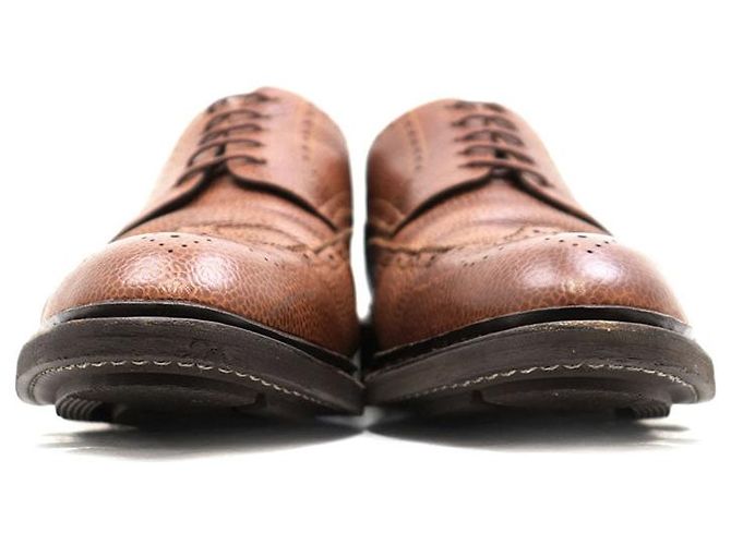 Scarpe derby brogue in pelle granulata Paraboot Marrone - vista 11