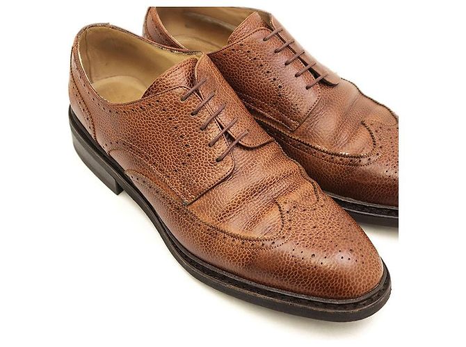 Scarpe derby brogue in pelle granulata Paraboot Marrone - vista 12