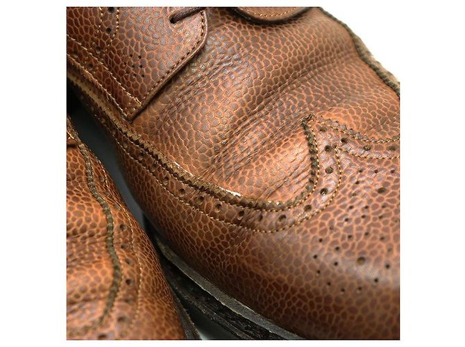 Scarpe derby brogue in pelle granulata Paraboot Marrone - vista 13