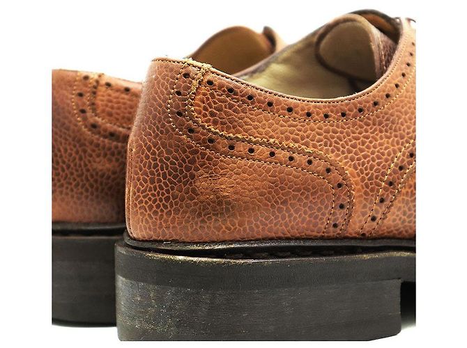 Scarpe derby brogue in pelle granulata Paraboot Marrone - vista 14