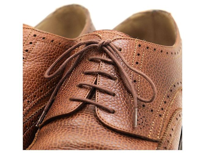 Scarpe derby brogue in pelle granulata Paraboot Marrone - vista 2