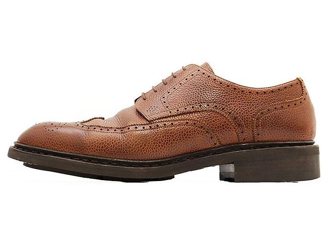 Scarpe derby brogue in pelle granulata Paraboot Marrone - vista 4