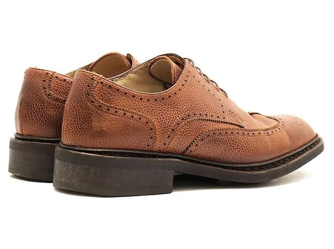 Scarpe derby brogue in pelle granulata Paraboot Marrone - vista 6