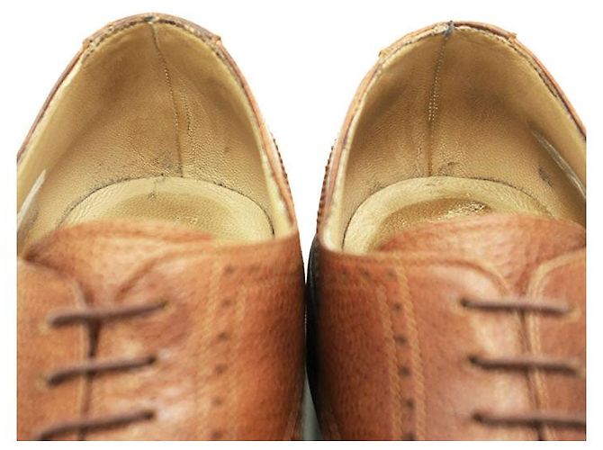 Scarpe derby brogue in pelle granulata Paraboot Marrone - vista 7