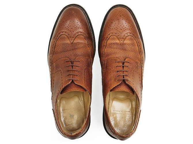 Scarpe derby brogue in pelle granulata Paraboot Marrone - vista 8