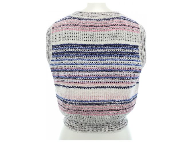 Chaleco de mezcla de cachemira Chanel Rosa Azul - vista 2
