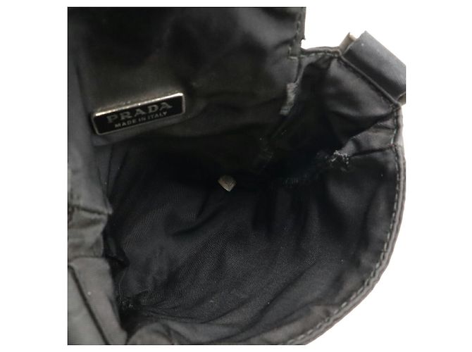 Borsa a tracolla 2 way in nylon e pelle con logo Triangle Prada Nero - vista 5