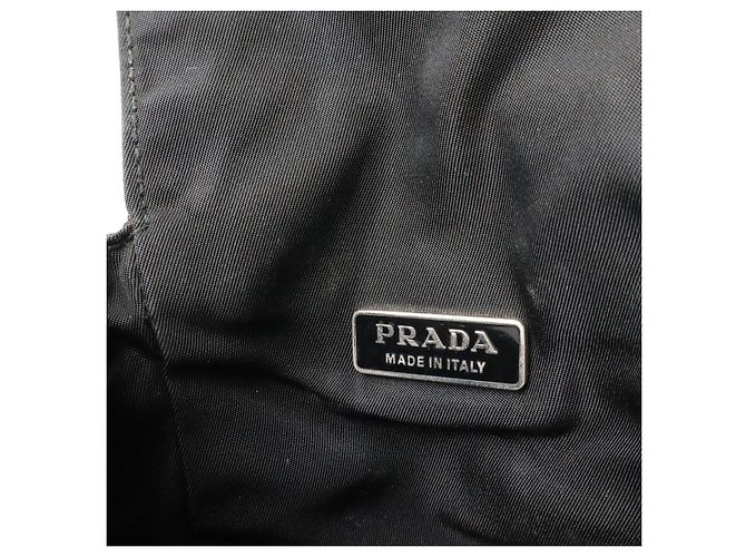 Borsa a tracolla 2 way in nylon e pelle con logo Triangle Prada Nero - vista 8