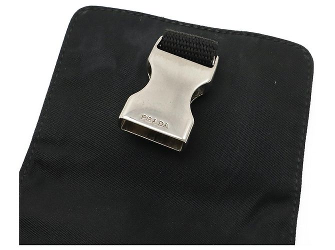 Borsa a tracolla 2 way in nylon e pelle con logo Triangle Prada Nero - vista 9