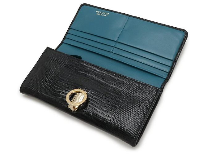 Bulgari Bvlgari Bvlgari Lizard Long Wallet Schwarz - Ansicht 4