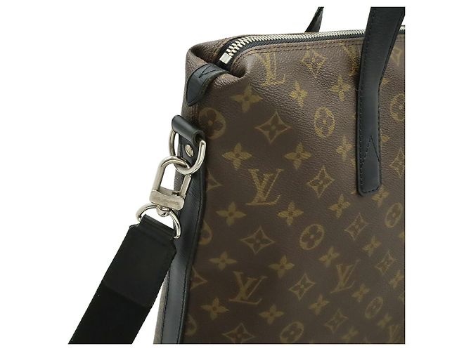 Borsa tote Louis Vuitton Monogram Macassar borsa a tracolla 2way Marrone Nero - vista 4