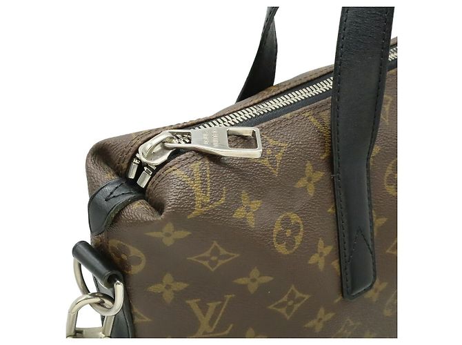 Borsa tote Louis Vuitton Monogram Macassar borsa a tracolla 2way Marrone Nero - vista 6
