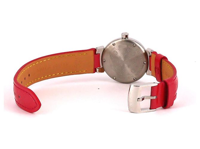 Louis Vuitton Tambour aus Edelstahl Pink - Ansicht 7