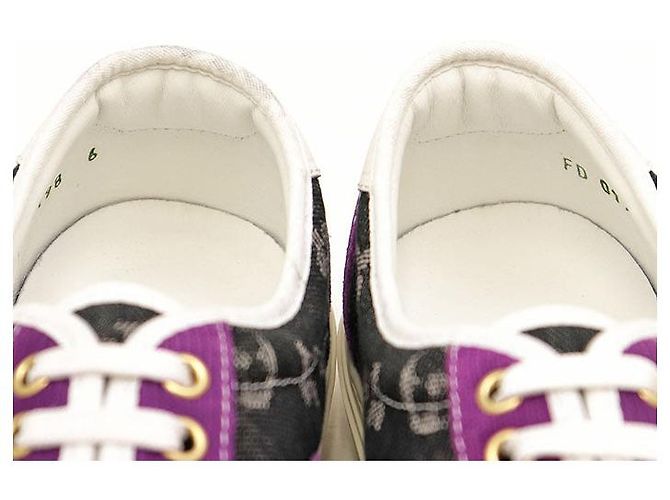 Sneakers Louis Vuitton Trocadero Monogram Denim Corduroy Nero Porpora - vista 7
