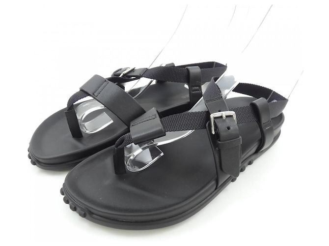 Hermès Sandali Hermes Ribbon in pelle di vitello Nero - vista 3