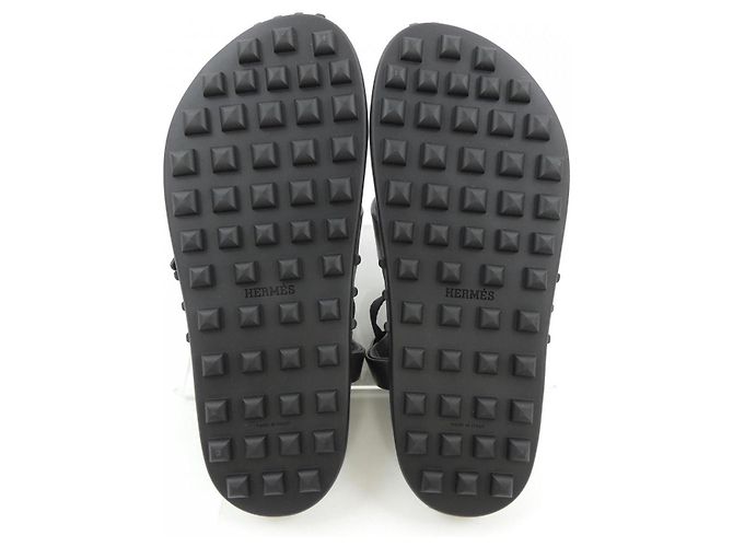 Hermès Sandali Hermes Ribbon in pelle di vitello Nero - vista 4