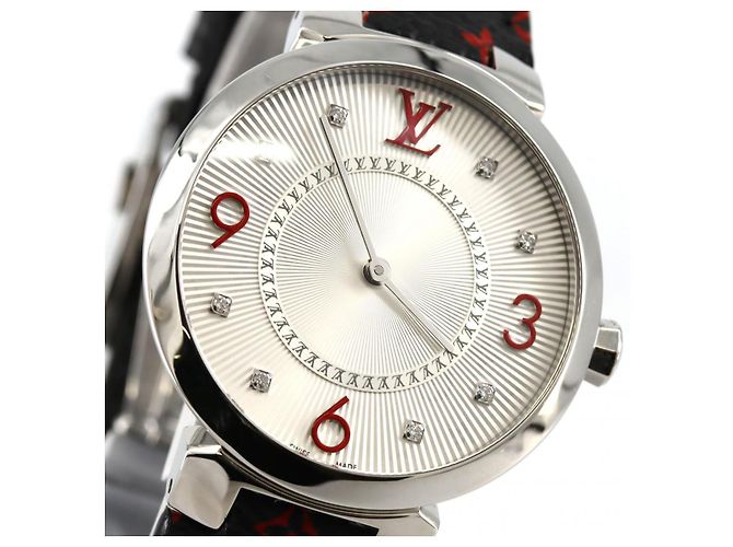 Louis Vuitton Tambour Monogramm Edelstahl Quarz Schwarz - Ansicht 4