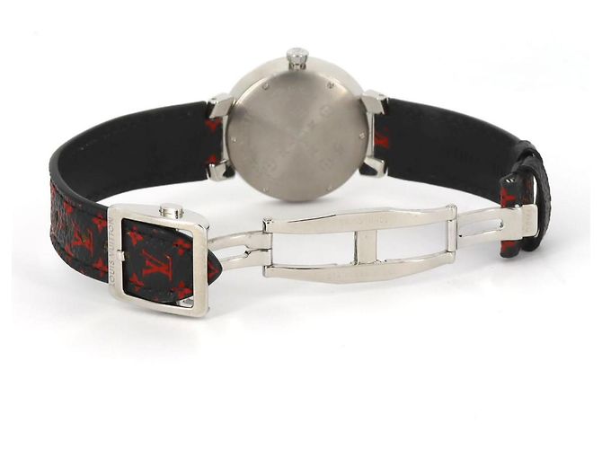 Louis Vuitton Tambour Monogramm Edelstahl Quarz Schwarz - Ansicht 5