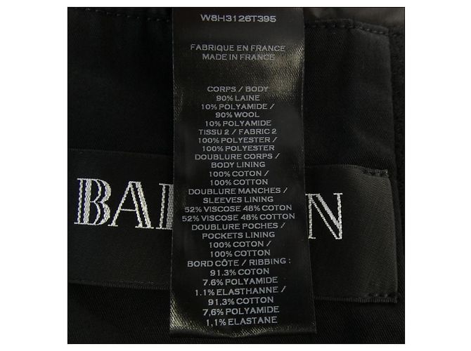 Autre Marque Abrigo de lana Balmain Negro - vista 3