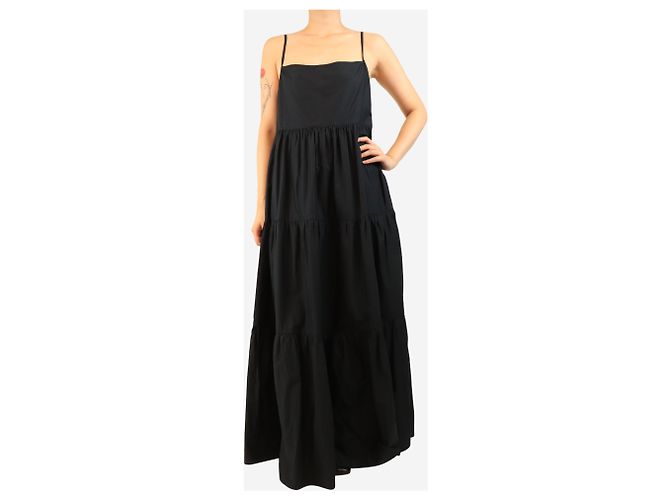 Autre Marque Schwarzes Maxikleid mit Spaghettiträgern - Größe UK 14 - Ansicht 3