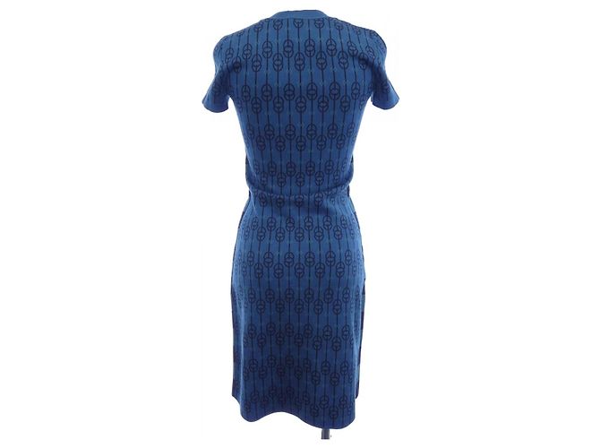Hermès Vestido de seda Hermes CLIQUETIS Azul - vista 2
