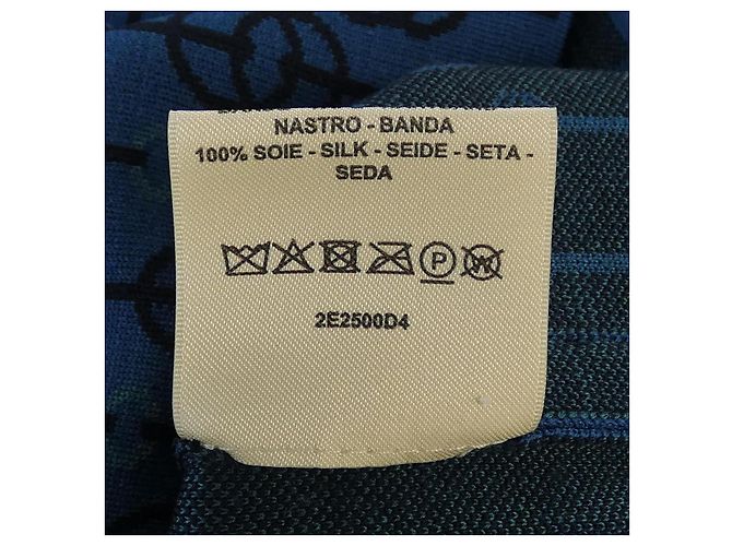 Hermès Vestido de seda Hermes CLIQUETIS Azul - vista 4