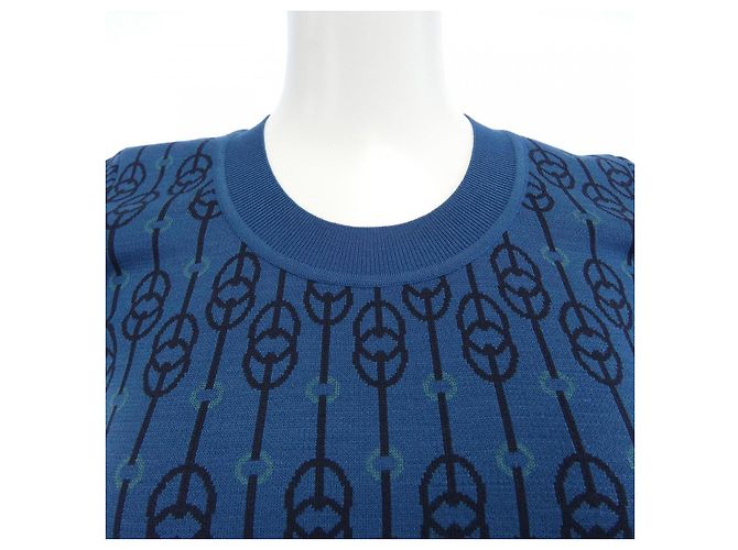 Hermès Vestido de seda Hermes CLIQUETIS Azul - vista 6