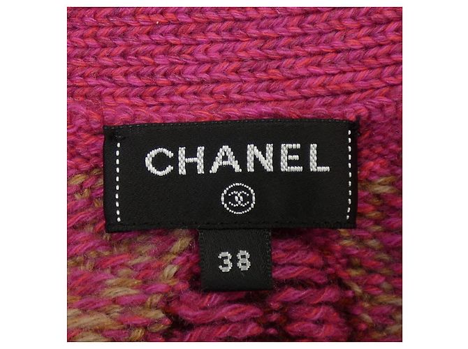 Cárdigan largo Chanel de cachemira Rosa Roja - vista 5