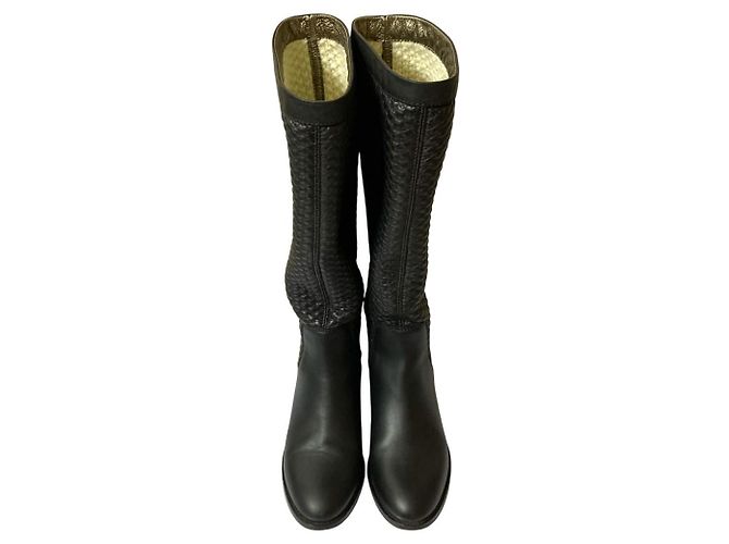Botas longas de malha combinada Jimmy Choo Preto - vista 3